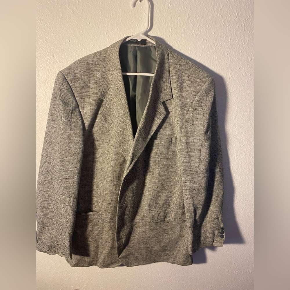 Barrington men’s blazer 46R woven‎ black white 100% silk